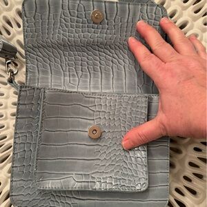 HVISK never used Classic Croc-Embossed Crossbody Bag in Light Blue